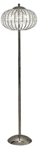 Chrome Caged Slandered Floor Lamp With Glass Droplets - Picture 1 of 1