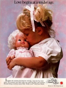 Anuncio impreso Mattel 1988 vintage Baby Tender Love Doll Childhood Bond - Imagen 1 de 1