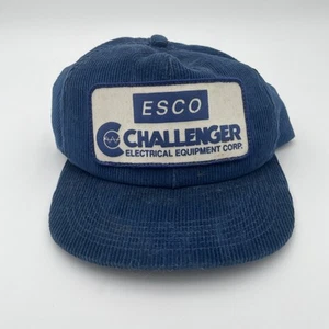 Vintage Snapback Mütze Patch Challenger Electrical ESCO Cap blau Cord - Bild 1 von 7