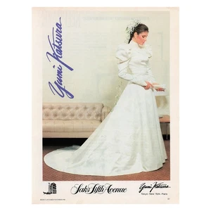 Yumi Katsura Wedding Dress Bridal Gown Saks Vintage 1982 Magazine Print Ad - Picture 1 of 1
