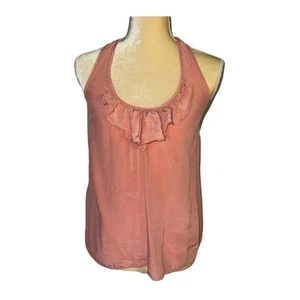 Alice & Trixie Ruffled Coral Silk Racer Back Size XS - Picture 1 of 11