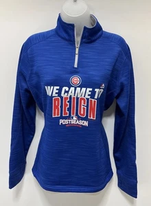 Majestic Thermabase 2016 Post Season 1/4 Zip Chicago Cubs MLB M EUC - Picture 1 of 9