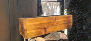 Handmade Cedar Light Char Wood Planter Box Med. 19X6.5X5in Indoor Outdoor Window - Picture 1 of 18