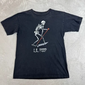 Lil Peep Schemaposse Grim Reaper Shirt Mens M Black Preowned Skull Gothic Tee - Picture 1 of 8