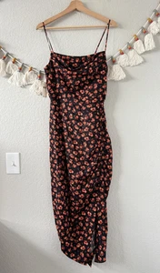 By Anthropologie Sleeveless Draped Back Asymmetrical Floral Slip Dress NWT 6 - Picture 1 of 11