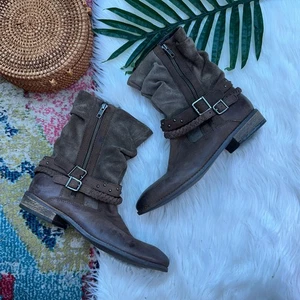 Matisse Neutral Brown Low Heeled Leather Mid Calf Boot Country Western 9.5 - Picture 1 of 9