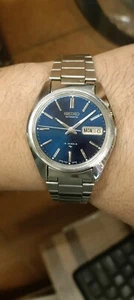 Authentic Automatic 19 jewels Men's Blue Dial Day Date 7006-8040 cal. - Picture 1 of 12