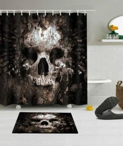 Horrible Skull Waterproof Bath Polyester Shower Curtain Liner Water Resistant - Imagen 1 de 7