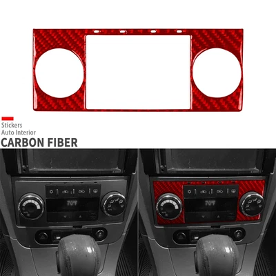 Cubierta de interruptor de clima de aire acondicionado de consola de fibra de carbono roja para Chevrolet Malibu 2008-2012 Foto 1 de 4