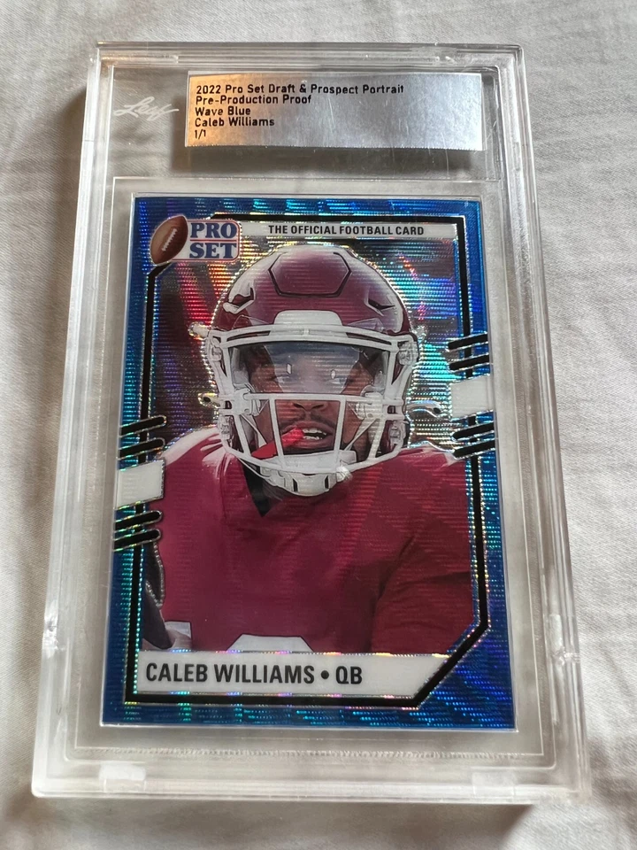 2022 Leaf Pro Set Draft Portrait Caleb Williams RC Blue Wave Proof SSP 1/1 - Image 1 of 1