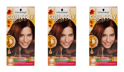 3x Schwarzkopf Country Colors Intensivtönung 65 Highlands Kastanie , EA523677