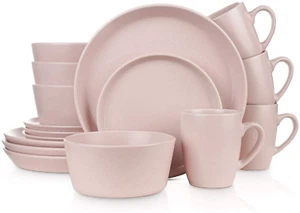 Albie Stoneware 16-Piece Modern Dinnerware Set, Kitchen Plates and Bowls Sets, D - Picture 1 of 11
