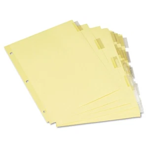 Office Depot Insertable 5-Tab Index Dividers 11 X 8.5 Buff Clear Tabs 5 Sets 25 - Picture 1 of 1