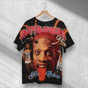 Dennis Rodman Bad As I Wanna Be All Over Print Shirt Large - Picture 1 of 3