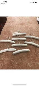 Vintage Padded Satin Hangers Lot of 8 White - Picture 1 of 5