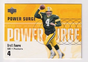 Power Surge 2002 Upper Deck #PS-5 Brett Favre Green Bay Packers Salón de la fama - Imagen 1 de 2