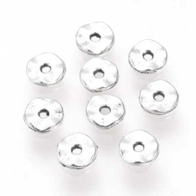 Tibetan Silver Spacer Beads discs rings donuts 5mm diameter - Image 1 of 2