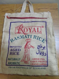 ROYAL BASMATI REISSBEUTEL REISSVERSCHLUSS LEER SACKLEINEN - Bild 1 von 3