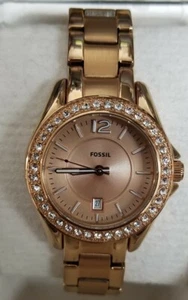 Fossil Women's Riley Rose Gold-Tone Stainless Steel Watch ES2889 - Picture 1 of 1