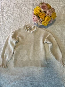 Madewell Girls Ruffle Neck Sweater Small - Picture 1 of 13