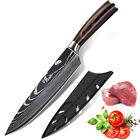 8 Inch Chef Knife Japanese Laser Damascus Stainless Steel Kitchen Knives Cleaver