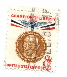 Scott 1175 US Briefmarke 1961 8c Mahatma Gandhi gebraucht (a13) - Bild 1 von 2
