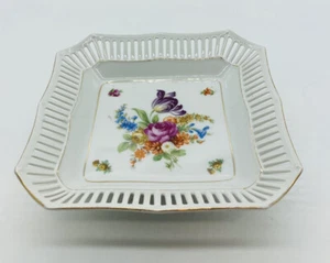 Schumann Arzberg Vintage Reticulated Floral Bowl Dish Bavaria Germany 7.5 Inches - Picture 1 of 8