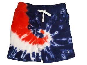 Polo RALPH LAUREN Boys 6 SHORTS Tie Dyed Fleece RED WHITE BLUE 4th of July USA - Picture 1 of 12