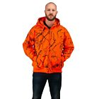Orange Safety Full Zip High Vis - Thick Fleece Hooded Sweatshirt Hunting Jacket