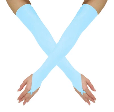 NUEVO Guantes extra largos suaves elásticos de lycra sin dedos longitud de ópera OS se adapta a 3-13 Foto 1 de 4