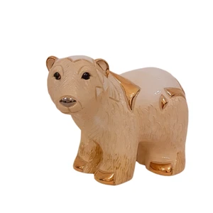 Orso polare scultura oro crema De Rosa Rinconada Ceramiche d'autore Uruguay - Foto 1 di 4