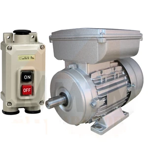 Single Phase Motor 240v 1.5kW 2HP 1400rpm 4Pole w/ ON-OFF START-STOP Switch - Picture 1 of 5