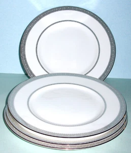 Vera Wang Wedgwood Vera Encaje 9" Juego de 4 Platinos Borde Nuevo - Imagen 1 de 4