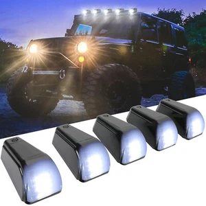 5X Para Jeep Wrangler JK JT Solar Alimentado Inalámbrico Techo 12 Luces LED Cabina Blanco - Imagen 1 de 8