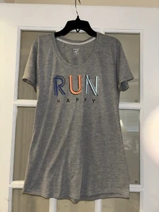 Brooks Run Happy grey short sleeved athletic shirt medium workwear - Picture 1 of 3