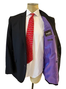 NEIMAN MARCUS Men's 2 Button Black Subtle Striped Wool Sport Jacket 42R $998 - Picture 1 of 8