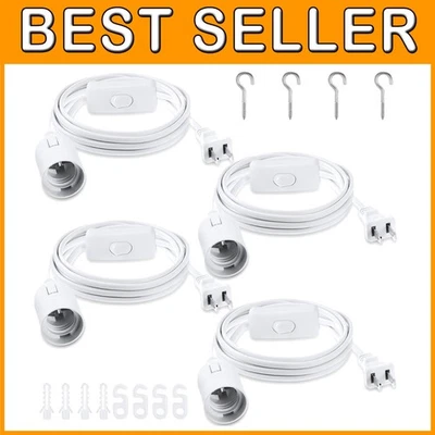 PVC Extension Light Cord with E26/E27 Socket - 12 Pcs - Image 1 of 4