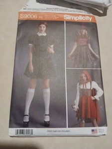 Simplicity Sewing Pattern S9006 sz 14-22 Gothic Schoolgirl Red Riding Hood Witch - Picture 1 of 2
