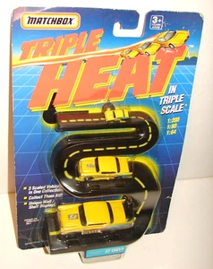 1991 MATCHBOX Triple Heat ‘57 CHEVY - 3 Scaled Vehicles *NEW ON CARD* RARE - Picture 1 of 4