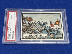1962 Topps Civil War News Burst Of Fire PSA 8 Graded Non Sports Card - Picture 1 of 6