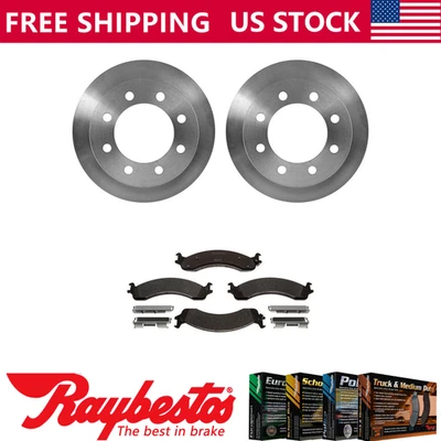 Front Brake Rotors + Metallic Brake Pads & Hardware For 2000-2002 Dodge Ram 2500 - Image 1 of 4