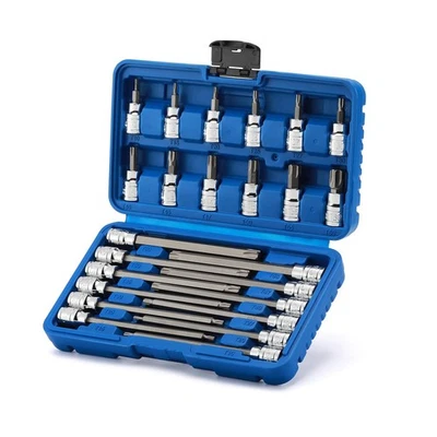 3/8 Inch Drive Torx Bit Socket Set, Extra Long Star Bit Sockets, 24-Piece, Cr... - Image 1 of 4