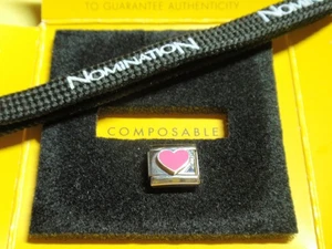 ** Genuine Nomination CANDY PINK HEART Silver Charm ** - Picture 1 of 3