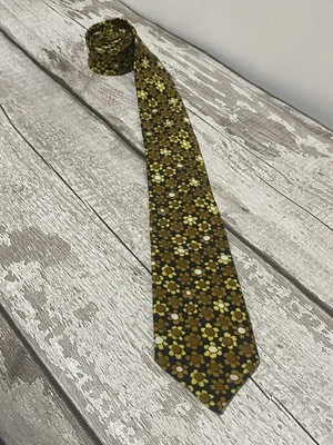 Corbata volquete vintage Linosair Wash & Wear años 60 girasol margarita hippy boho  Foto 1 de 4