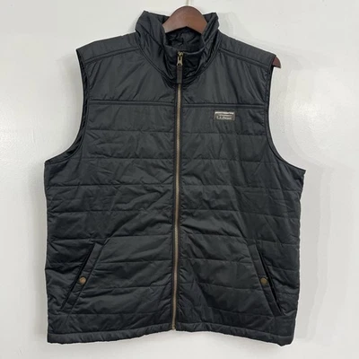 LL Bean Mountain Classic Puffer Vest Mens XL Black Water Resistant Insulated - Image 1 of 4