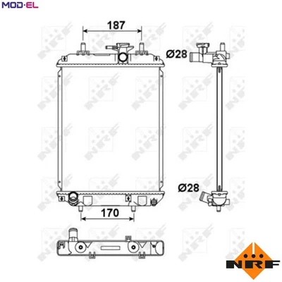 RADIATOR ENGINE COOLING 53187 FOR 1KR-FE 1.0L 3cyl K3-VE 1.3L 3SZ-VE 1.5L 4cyl - Image 1 of 4