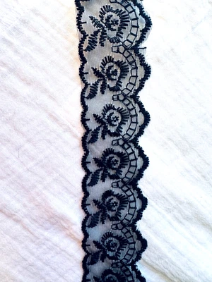 5 yardas encaje ribete cinta organza negro artesanía costura vestido pelo lazos ropa interior Foto 1 de 4