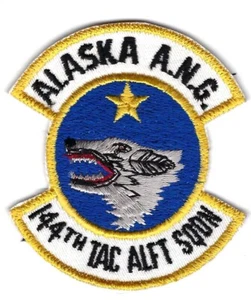 PATCH USAF 144TH TACTICAL AIRLIFT SQ TAS ALASKA AIR NATIONAL GUARD AS-2 - Foto 1 di 1