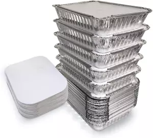 1000 x Alufolie Behälter mit Deckel 750ml Lebensmittel zum Mitnehmen Aufbewahrung Gastronomie - Bild 1 von 8