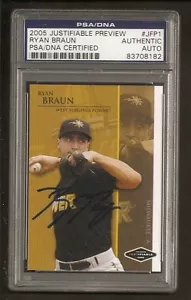 Ryan Braun 2005 Justifiable Preview Rookie Signed Auto PSA/DNA ENCAPSULATED - Picture 1 of 1